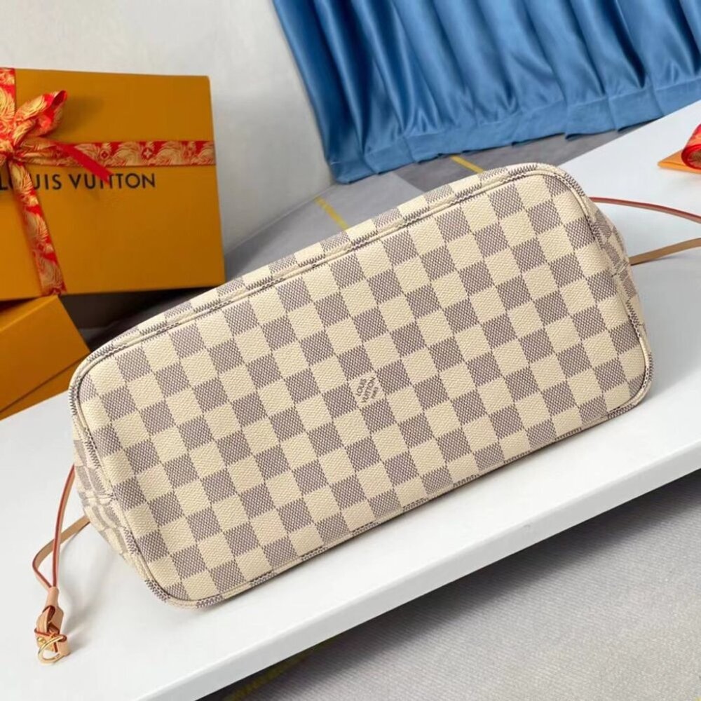 Louis Vuitton Neverfull Checkerboard Handheld Shoulder Bag Cherry Blossom Pink - Picture 5 of 7